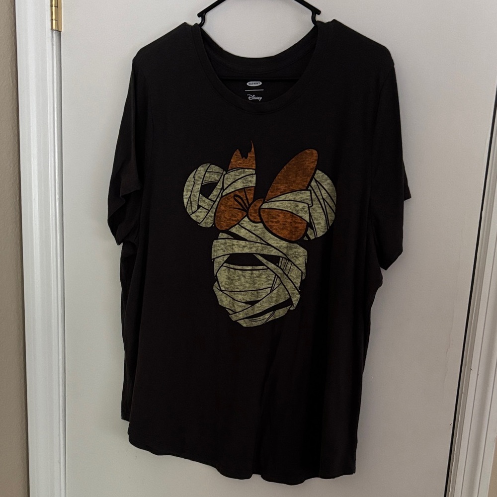 Disney Grey Tee with Rust and Cream Mummy Mickey Graphic
